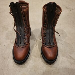 Wolverine size 11 M brown leather zip up boots